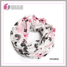 2015 Hot Selling Painting Printed Ladies Voile Infinity Scarf (SNSJ010)